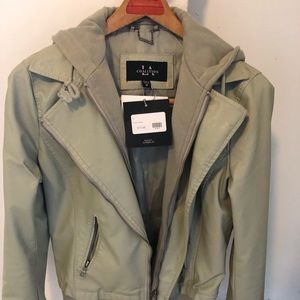 Bomber leather (vegan) jacket